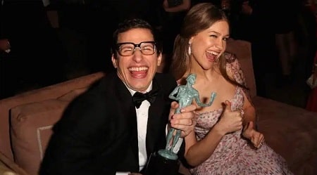 A picture of Joanna Newsom with her hubby, Andy Samberg.